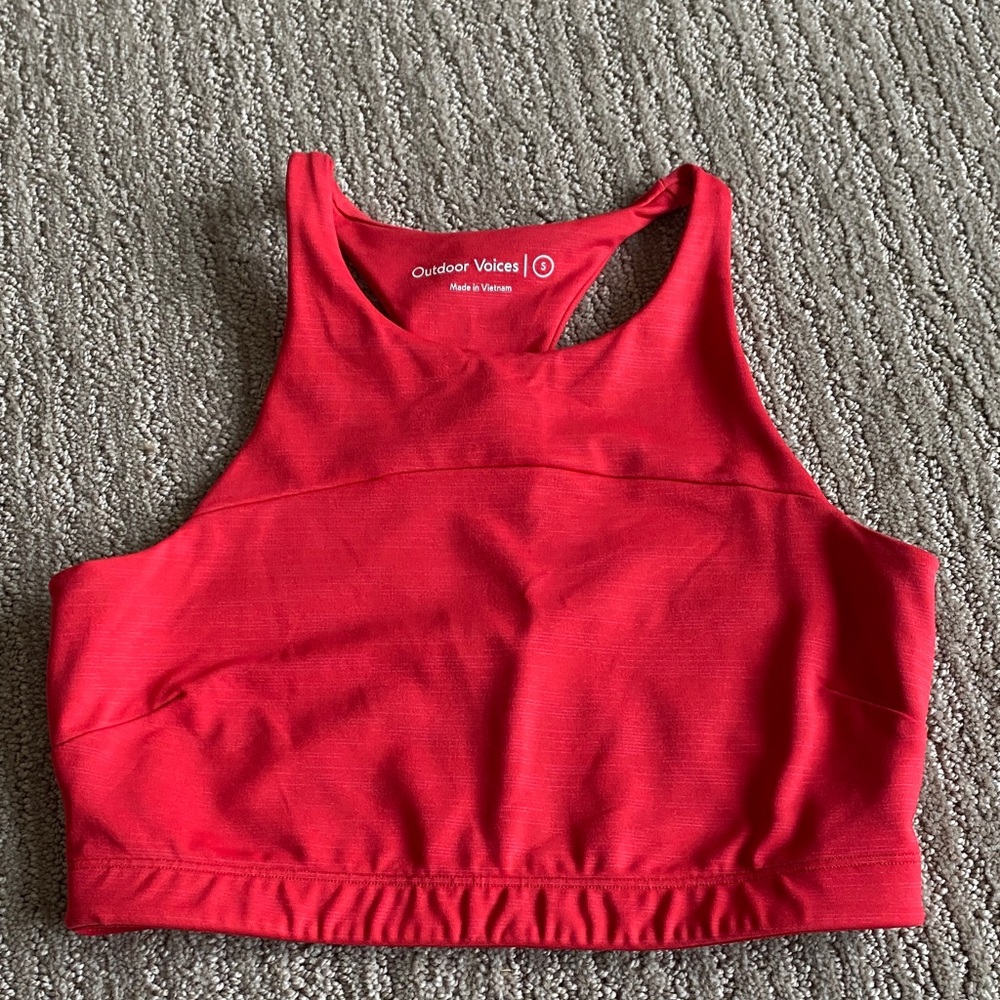 Outdoor Voices Red High Neck Sports Bra size Small